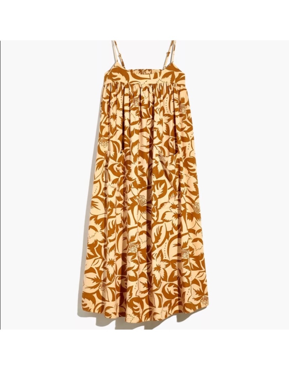 Madewell Linen-Blend Cami Midi Dress in Tropicale Floral